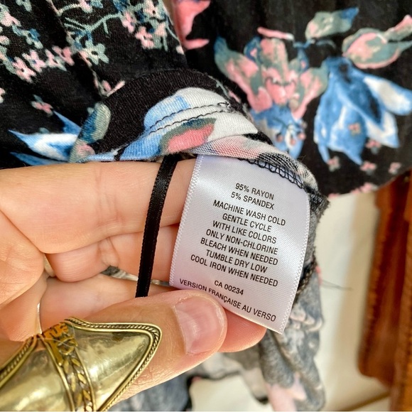 Style & CO off shoulder boho floral Gypsy raffle sleeves blouse shabby chic vibe - Picture 8 of 12